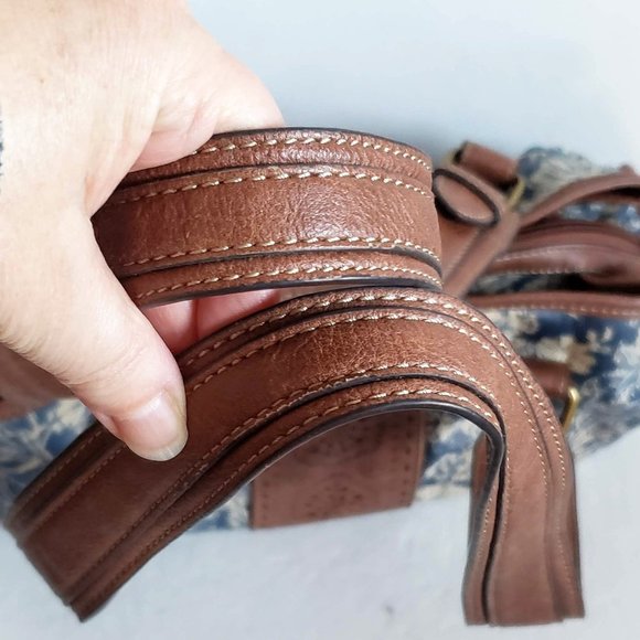 Like NEW Cargo CHAPS RALPH LAUREN Western Satchel Denim Canvas Shoulder Bag - Picture 8 of 15